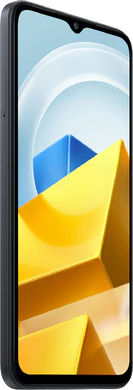 POCO M5 schwarz Vorderseite linke Seite