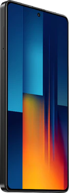 POCO M6 Pro zwart voorkant linkerzijkant