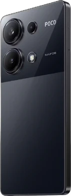 POCO M6 Pro zwart achterkant linkerzijkant