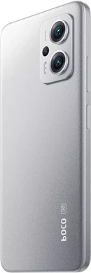 POCO X4 GT zilver achterkant linkerzijkant