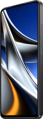 POCO X4 Pro 5g zwart voorkant rechterzijkant