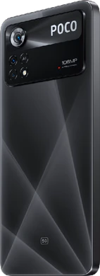 POCO X4 Pro 5g zwart achterkant linkerzijkant