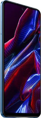 POCO X5 5g blau Vorderseite linke Seite