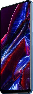 POCO X5 5g blau Vorderseite rechte Seite
