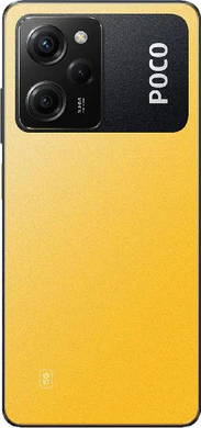 POCO X5 Pro geel achterkant