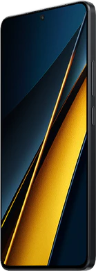 POCO X6 Pro 5g zwart voorkant rechterzijkant