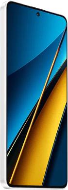 POCO X6 wit voorkant linkerzijkant