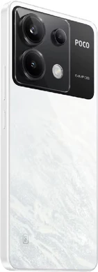 POCO X6 wit achterkant rechterzijkant