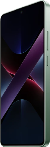 POCO X7 Pro groen voorkant rechterzijkant