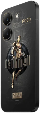 POCO X8 Pro Iron Man Edition zwart achterkant linkerzijkant