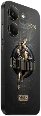 POCO X8 Pro Iron Man Edition zwart achterkant rechterzijkant