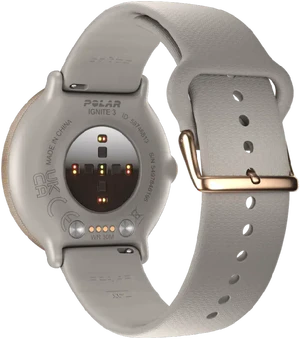 Polar Ignite 3 silicone geel goud achterkant rechterzijkant