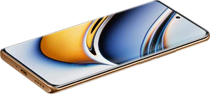 realme 11 pro plus keltainen etupuolella oikea puoli pohja vino