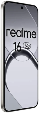 realme 16 5G schwarz Vorderseite linke Seite