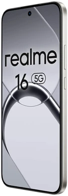 realme 16 5G schwarz Vorderseite rechte Seite