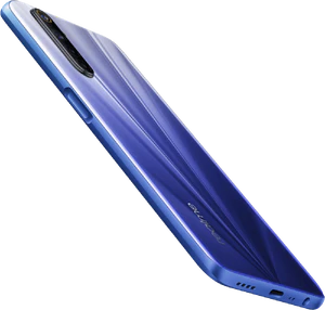 realme 6 sininen takapuoli oikea puoli pohja vino