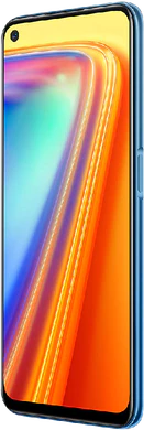 realme 7 blauw voorkant rechterzijkant