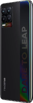 realme 8 zwart achterkant linkerzijkant