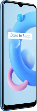 realme C11 2021 blu copertina frontale lato sinistro