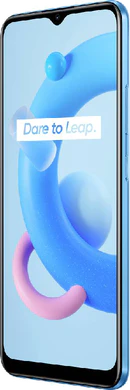 realme C11 2021 blu copertina frontale lato destro