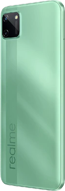 realme C11 groen achterkant linkerzijkant