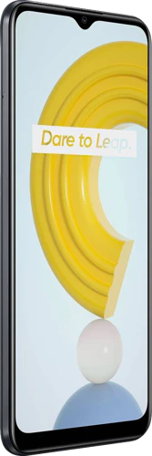 realme C21 zwart voorkant linkerzijkant