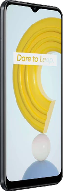 realme C21 zwart voorkant linkerzijkant