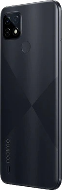 realme C21 zwart achterkant linkerzijkant