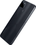 realme C21Y zwart achterkant linkerzijkant schuin