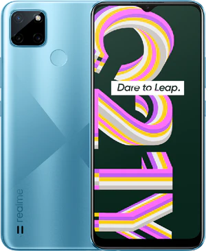 realme C21Y blauw overzicht