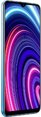 realme C25Y blau Vorderseite linke Seite