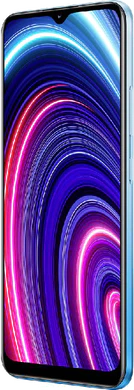 realme C25Y blau Vorderseite rechte Seite