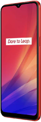 realme C3 rot Vorderseite rechte Seite