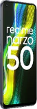 realme narzo 50 zwart voorkant linkerzijkant