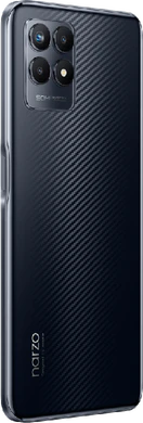 realme narzo 50 zwart achterkant rechterzijkant