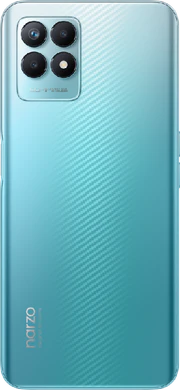realme narzo 50 blauw achterkant