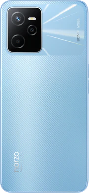 realme narzo 50A Prime blauw achterkant