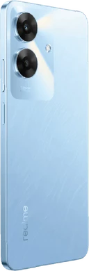 realme Note 60 blauw achterkant rechterzijkant