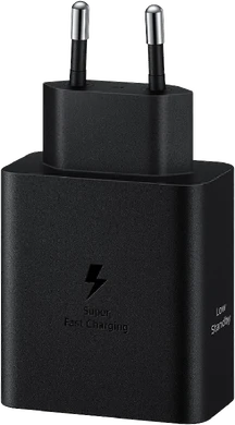 Samsung 50W Duo Power Adapter zwart zijkant