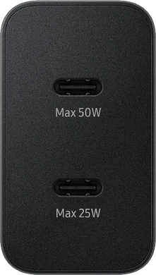 Samsung 50W Duo Power Adapter zwart bovenkant