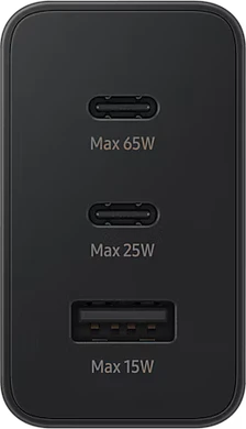 Samsung 65W Power Adapter Trio zwart bovenkant