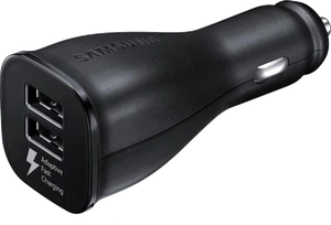 Samsung adaptive fast charging dual port vehicle charger zwart voorkant rechterzijkant