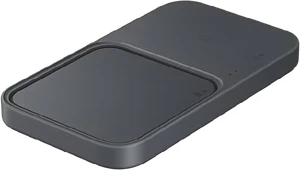 Samsung fast wireless charger duo grijs voorkant linkerzijkant onderkant