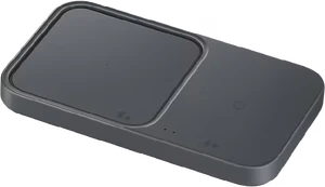 Samsung fast wireless charger duo grijs voorkant rechterzijkant onderkant
