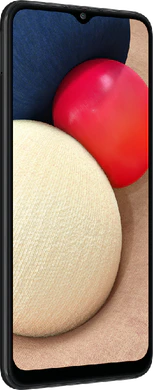 Samsung Galaxy A02s zwart voorkant linkerzijkant