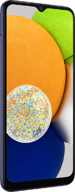 Samsung Galaxy A03 blue front left side