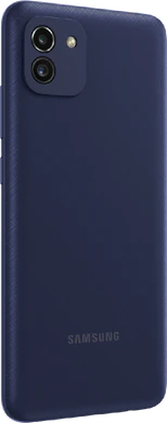 Samsung Galaxy A03 blue back right side