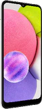 Samsung Galaxy A03s wit voorkant linkerzijkant