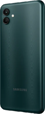 Samsung Galaxy A04 groen achterkant linkerzijkant
