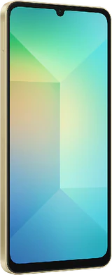 Samsung Galaxy A06 goud voorkant linkerzijkant